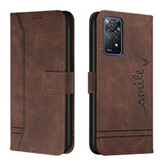 Funda de Cuero Cartera con Soporte Carcasa H01X para Xiaomi Redmi Note 11 Pro 5G Marron