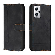 Funda de Cuero Cartera con Soporte Carcasa H01X para Xiaomi Redmi Note 11T Pro 5G Negro