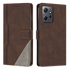 Funda de Cuero Cartera con Soporte Carcasa H01X para Xiaomi Redmi Note 12 4G Marron