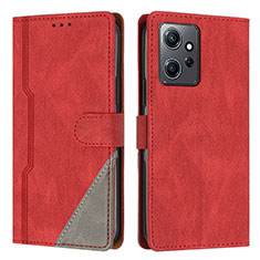 Funda de Cuero Cartera con Soporte Carcasa H01X para Xiaomi Redmi Note 12 4G Rojo