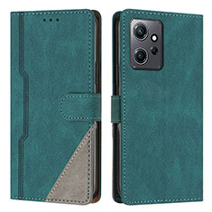 Funda de Cuero Cartera con Soporte Carcasa H01X para Xiaomi Redmi Note 12 4G Verde