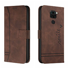 Funda de Cuero Cartera con Soporte Carcasa H01X para Xiaomi Redmi Note 9 Marron