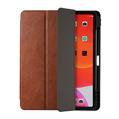 Funda de Cuero Cartera con Soporte Carcasa H02 para Apple iPad Pro 12.9 (2021) Marron