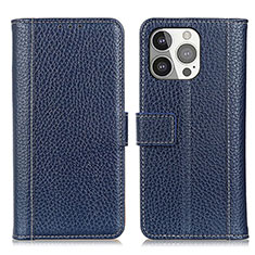 Funda de Cuero Cartera con Soporte Carcasa H02 para Apple iPhone 13 Pro Azul