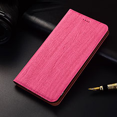 Funda de Cuero Cartera con Soporte Carcasa H02 para Apple iPhone 15 Rosa Roja