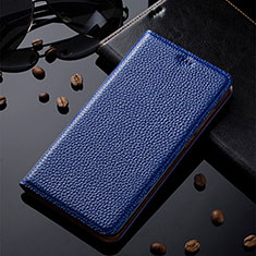 Funda de Cuero Cartera con Soporte Carcasa H02P para Apple iPhone 12 Mini Azul