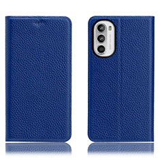 Funda de Cuero Cartera con Soporte Carcasa H02P para Motorola Moto Edge (2022) 5G Azul