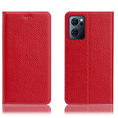 Funda de Cuero Cartera con Soporte Carcasa H02P para OnePlus Nord CE 2 5G Rojo