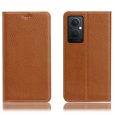 Funda de Cuero Cartera con Soporte Carcasa H02P para OnePlus Nord N20 5G Marron Claro