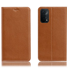 Funda de Cuero Cartera con Soporte Carcasa H02P para OnePlus Nord N200 5G Marron Claro