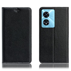 Funda de Cuero Cartera con Soporte Carcasa H02P para Oppo A1 5G Negro