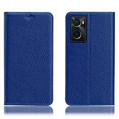 Funda de Cuero Cartera con Soporte Carcasa H02P para Oppo A36 Azul