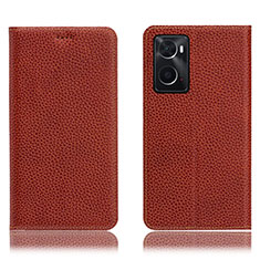 Funda de Cuero Cartera con Soporte Carcasa H02P para Oppo A36 Marron