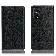 Funda de Cuero Cartera con Soporte Carcasa H02P para Oppo A36 Negro