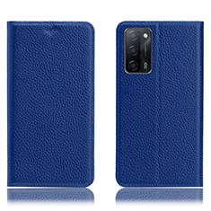 Funda de Cuero Cartera con Soporte Carcasa H02P para Oppo A53s 5G Azul