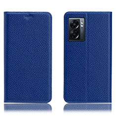 Funda de Cuero Cartera con Soporte Carcasa H02P para Oppo A56S 5G Azul