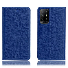 Funda de Cuero Cartera con Soporte Carcasa H02P para Oppo A94 5G Azul