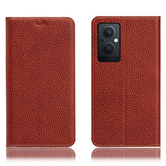 Funda de Cuero Cartera con Soporte Carcasa H02P para Oppo F21 Pro 5G Marron