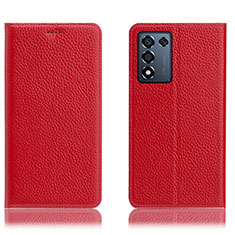 Funda de Cuero Cartera con Soporte Carcasa H02P para Oppo K9S 5G Rojo