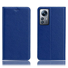 Funda de Cuero Cartera con Soporte Carcasa H02P para Xiaomi Mi 12 5G Azul