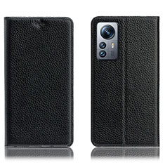 Funda de Cuero Cartera con Soporte Carcasa H02P para Xiaomi Mi 12 Lite 5G Negro