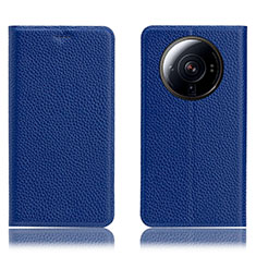 Funda de Cuero Cartera con Soporte Carcasa H02P para Xiaomi Mi 12S Ultra 5G Azul