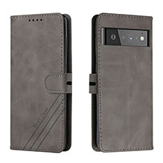 Funda de Cuero Cartera con Soporte Carcasa H02X para Google Pixel 6 5G Gris