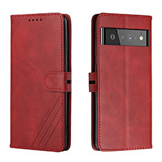 Funda de Cuero Cartera con Soporte Carcasa H02X para Google Pixel 6 5G Rojo