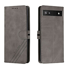 Funda de Cuero Cartera con Soporte Carcasa H02X para Google Pixel 6a 5G Gris