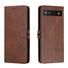 Funda de Cuero Cartera con Soporte Carcasa H02X para Google Pixel 6a 5G Marron