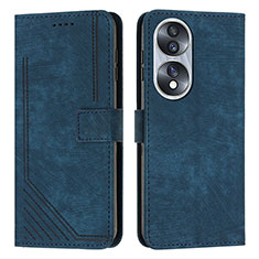 Funda de Cuero Cartera con Soporte Carcasa H02X para Huawei Honor 70 5G Azul