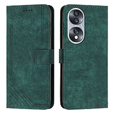 Funda de Cuero Cartera con Soporte Carcasa H02X para Huawei Honor 70 5G Verde