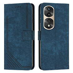 Funda de Cuero Cartera con Soporte Carcasa H02X para Huawei Honor 70 Pro 5G Azul