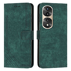 Funda de Cuero Cartera con Soporte Carcasa H02X para Huawei Honor 70 Pro+ Plus 5G Verde