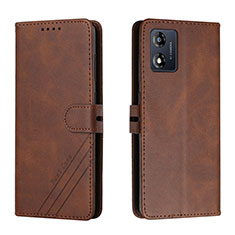 Funda de Cuero Cartera con Soporte Carcasa H02X para Motorola Moto E13 Marron