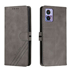 Funda de Cuero Cartera con Soporte Carcasa H02X para Motorola Moto Edge 30 Lite 5G Gris