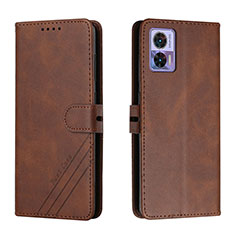 Funda de Cuero Cartera con Soporte Carcasa H02X para Motorola Moto Edge 30 Lite 5G Marron