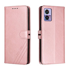 Funda de Cuero Cartera con Soporte Carcasa H02X para Motorola Moto Edge 30 Lite 5G Oro Rosa