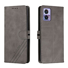 Funda de Cuero Cartera con Soporte Carcasa H02X para Motorola Moto Edge 30 Neo 5G Gris