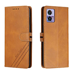 Funda de Cuero Cartera con Soporte Carcasa H02X para Motorola Moto Edge 30 Neo 5G Marron Claro