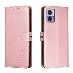 Funda de Cuero Cartera con Soporte Carcasa H02X para Motorola Moto Edge 30 Neo 5G Oro Rosa