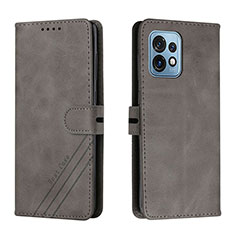 Funda de Cuero Cartera con Soporte Carcasa H02X para Motorola Moto Edge 40 Pro 5G Gris