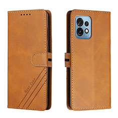 Funda de Cuero Cartera con Soporte Carcasa H02X para Motorola Moto Edge 40 Pro 5G Marron Claro