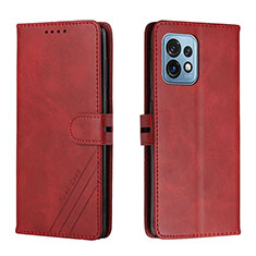 Funda de Cuero Cartera con Soporte Carcasa H02X para Motorola Moto Edge 40 Pro 5G Rojo