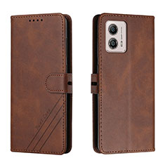 Funda de Cuero Cartera con Soporte Carcasa H02X para Motorola Moto G53 5G Marron