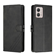 Funda de Cuero Cartera con Soporte Carcasa H02X para Motorola Moto G53 5G Negro