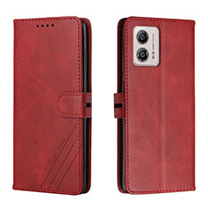 Funda de Cuero Cartera con Soporte Carcasa H02X para Motorola Moto G53 5G Rojo