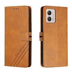 Funda de Cuero Cartera con Soporte Carcasa H02X para Motorola Moto G53j 5G Marron Claro