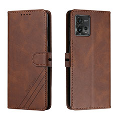 Funda de Cuero Cartera con Soporte Carcasa H02X para Motorola Moto G72 Marron