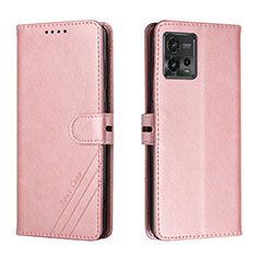 Funda de Cuero Cartera con Soporte Carcasa H02X para Motorola Moto G72 Oro Rosa